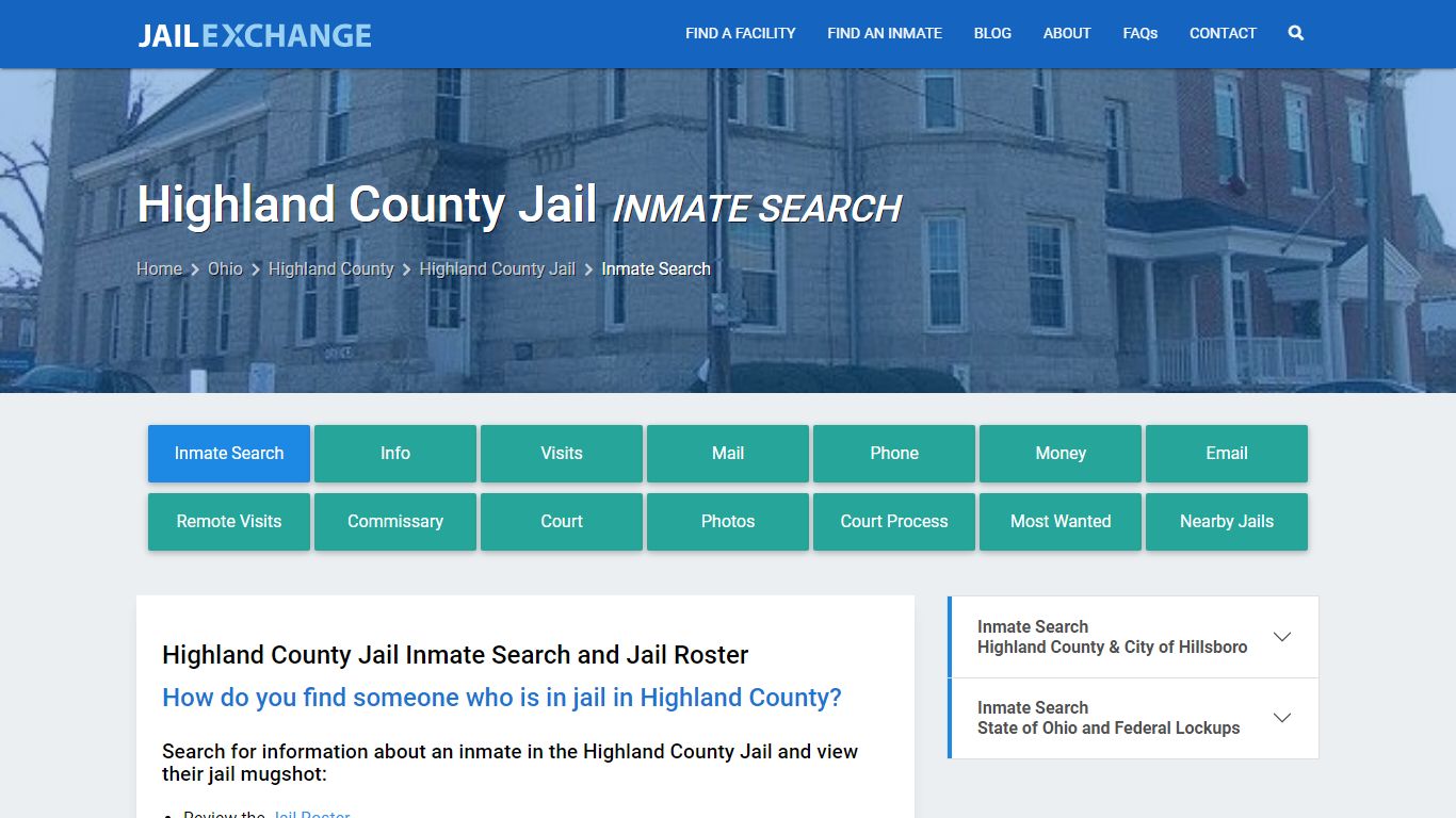 Inmate Search: Roster & Mugshots - Highland County Jail, OH