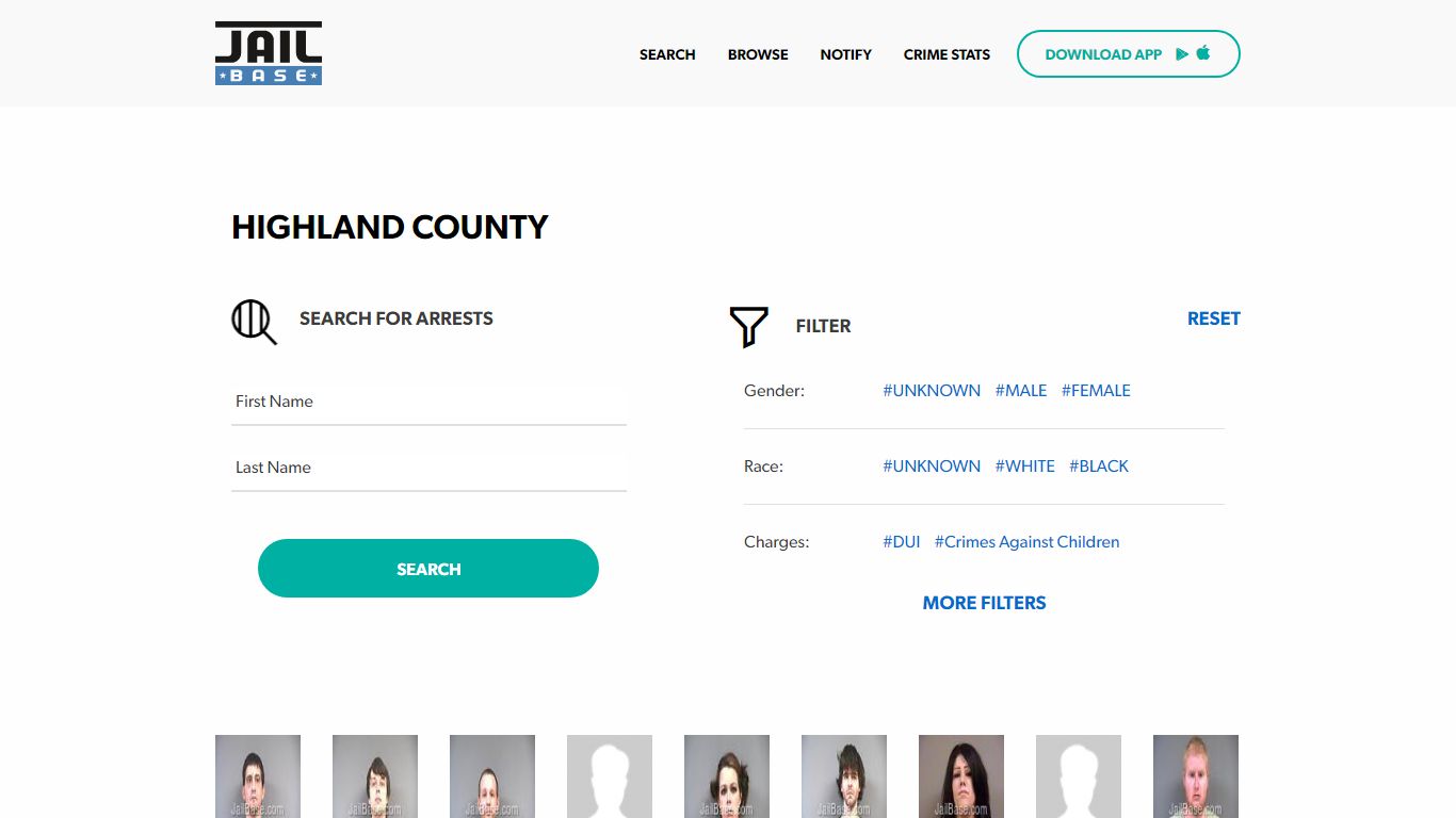 Highland County Jail Inmate Search and Mugshots | JailBase